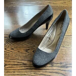 Soft Style Womens Cristina Tweed Patent Pumps Sz. 11 black/grey